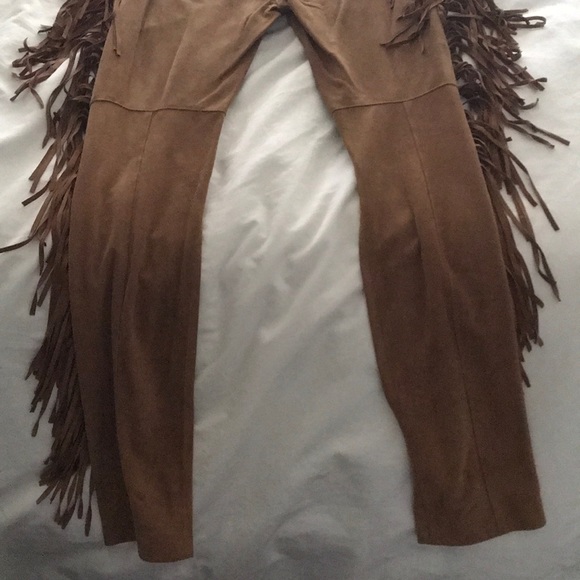 HAUTE HIPPIE DRAPEY SUEDE FRINGE PANTS - Picture 6 of 6